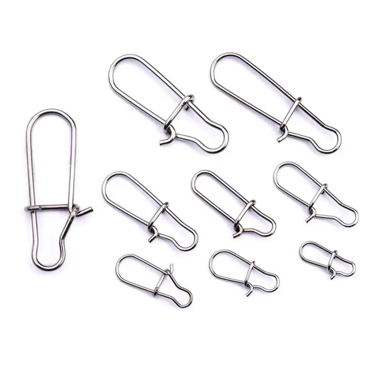 30pcs / bag Stainless Steel Hook Fast Clip Lock Snap Swivel Solid