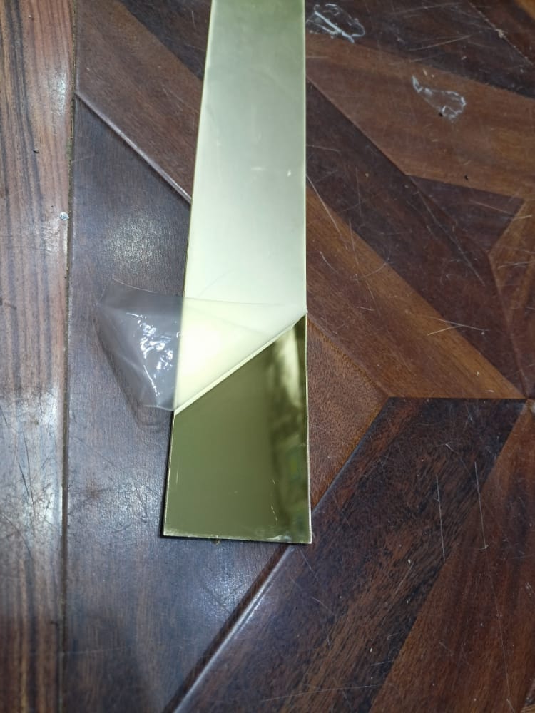 pvc golden strip / golden patti for wall / wall decor brass look pvc