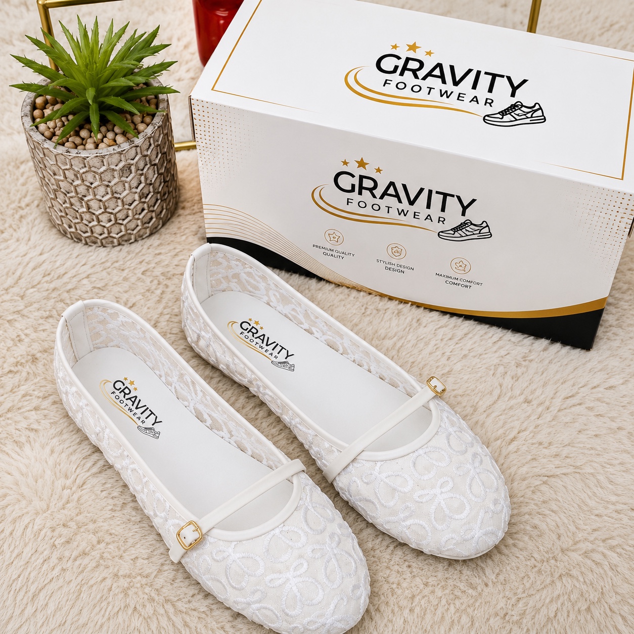 Trending High Quality Ladies & Girls Lace Net Shoes | Mary Jane Ballet Flat Shoes for Women | Soft Comfortable Casual Daily Wear Party Wear Footwear | White, Black & Beige