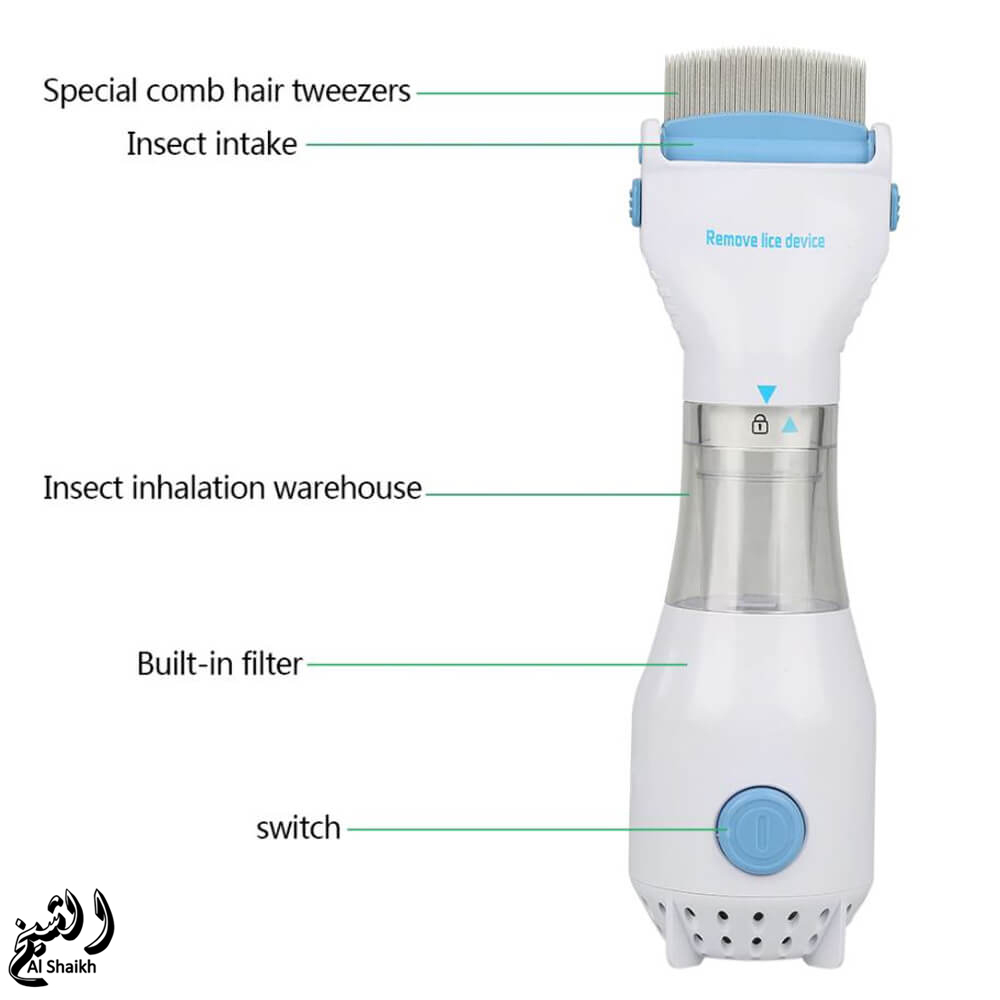 V Comb Electronic Head Lice Removal Machine | Rechargeable Anti Lice Electric Comb with Steel Filter | Safe & Chemical-Free Lice & Nits Remover for Kids & Adults | Includes 2/4/6 Filters | Gentle Vacuum Lice Treatment Tool