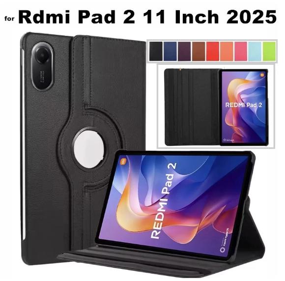 Cover for Xiaomi Redmi Pad 2 (11 inch) 2025 Tablet 360 Degree Rotating Stand Case Cover &  Transparent Case Silicon Back Tablet Cover