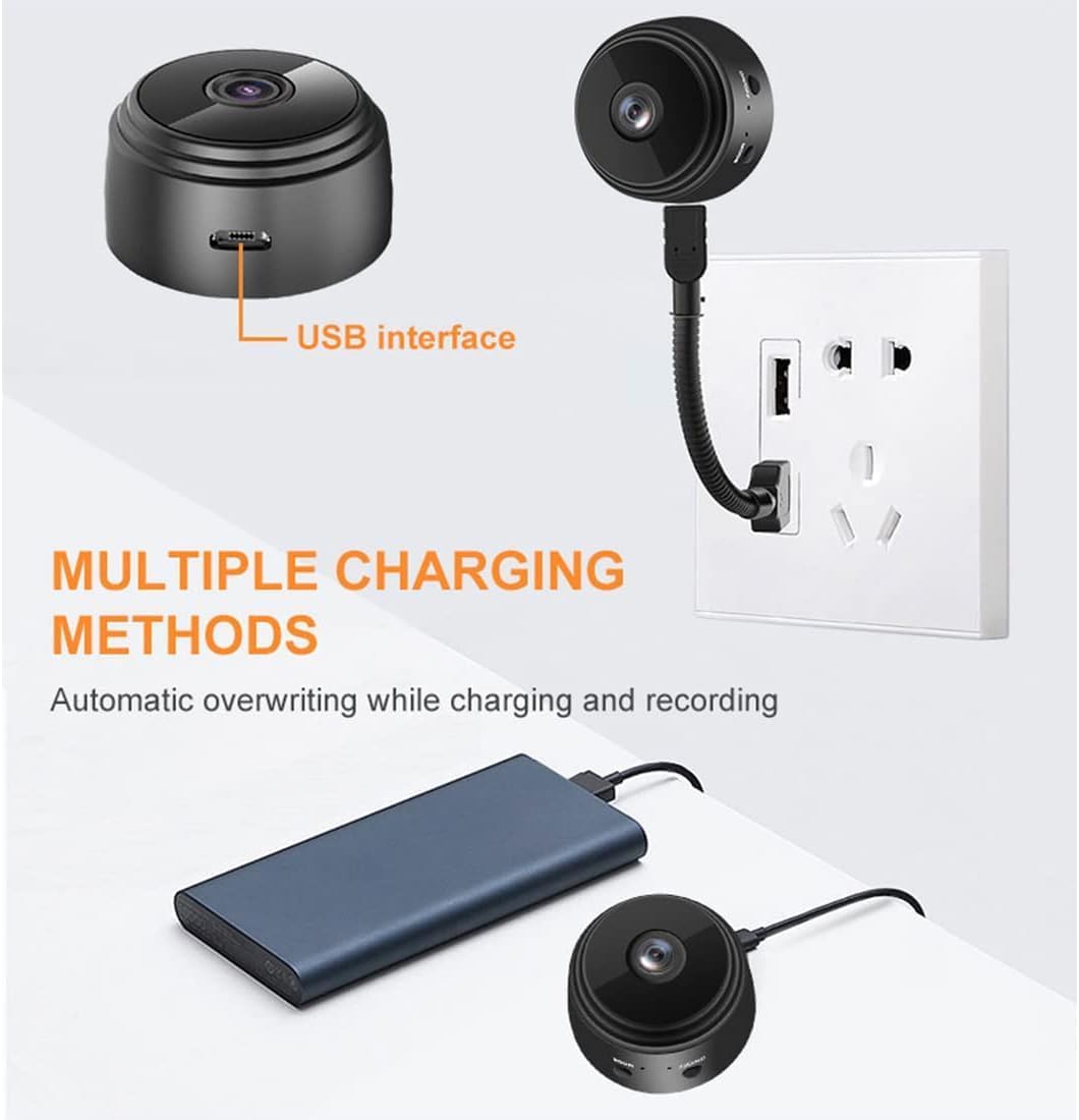 A9 Wifi Mini Camera 1080HD - Wireless Wifi Mini Camera | Wireless Camera Monitoring HD Camera Mini Smart Camera - A9 Camera Mini CCTV WDR Sensor Mini Wifi IP Camera with Day and Night Vision - Security Camera for Home with Mobile Supported Application