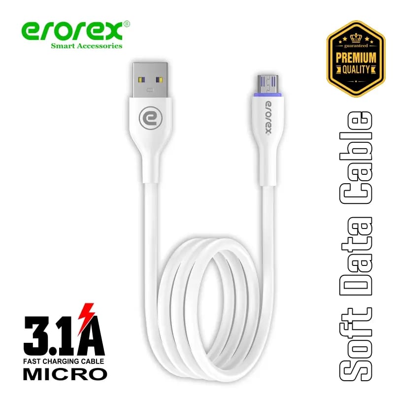 erorex R-11 Soft Data Cable | 3.1A High-Speed Charging & Data Sync