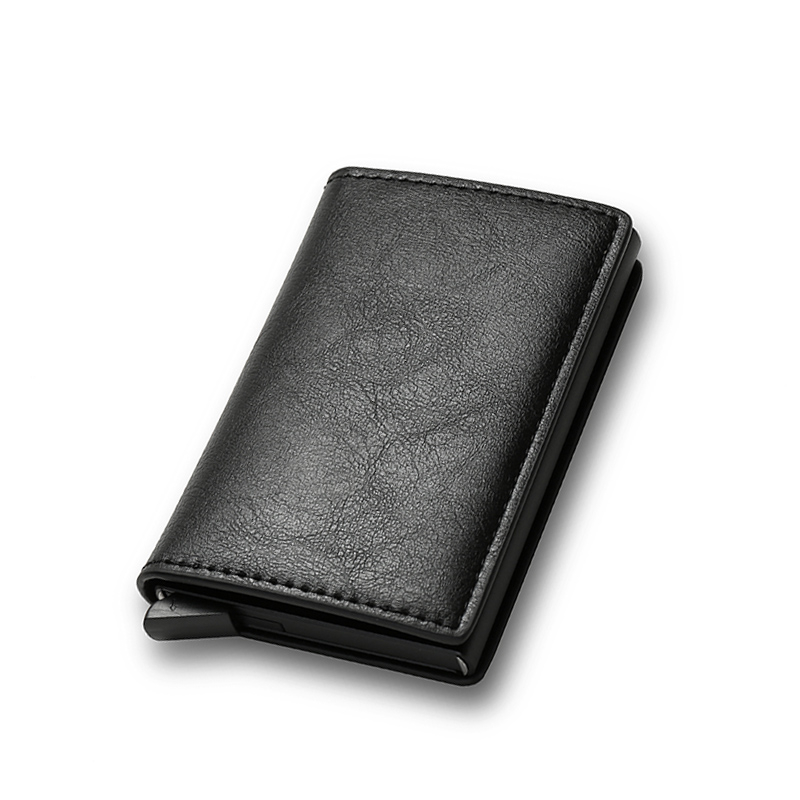 Generic Wallet for Men Brown Leather All Season RFID Blocking Pop-Up