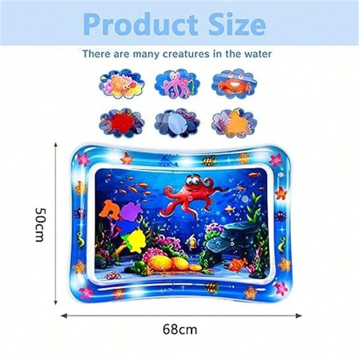 Baby Water Playing Mat | Infant Tummy Time Mat | Soft Inflatable Water Play Mat for Babies | Baby Learning and Fun Mat | Comfortable Baby Tummy Time Water Pad | Safe and Soft Baby Tummy Time Mat