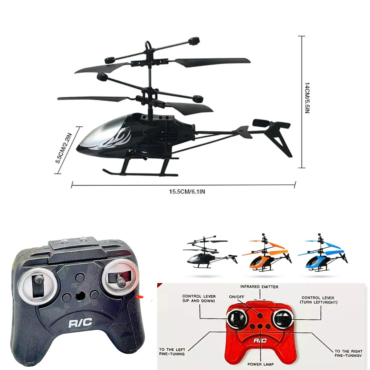 Rechargeable Remote Control Helicopter Toy - RC Drone with LED Lights, Infrared Induction, USB Charging, Durable Flying Toy for Kids & Adults (14+), Easy-to-Operate RC Plane JQ-1122