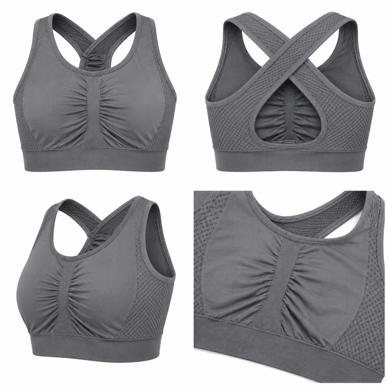 Women’s Ribbed Seamless Crop Top Sports Bra – Soft Stretch Sleeveless Tank Bra for Gym, Yoga & Daily Wear