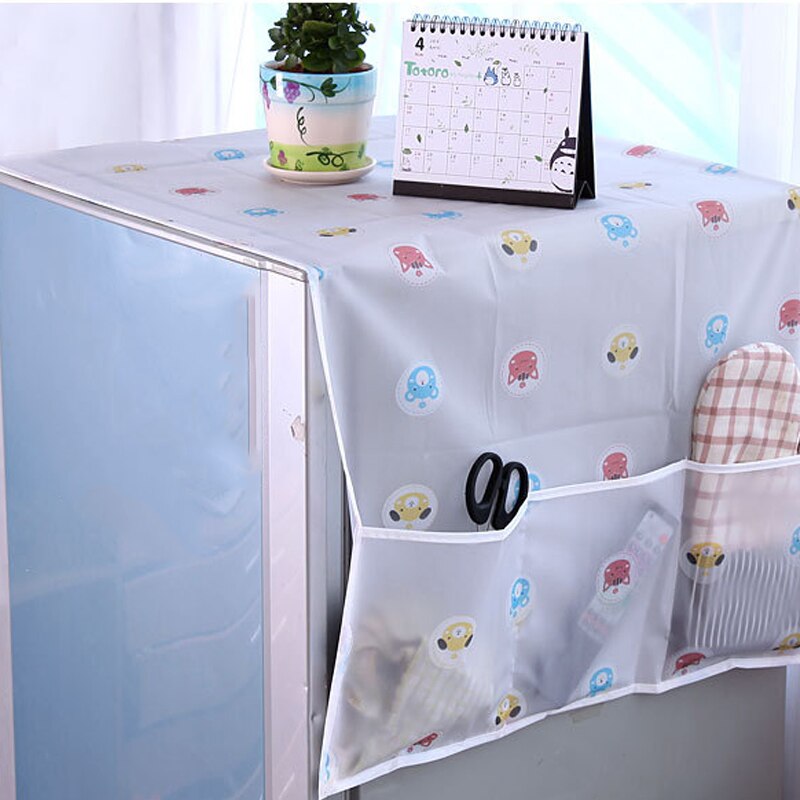 Refrigerator Dust Cover with Storage Bags Washing Machine Waterproof Dust Covers Kitchen Organizers Household Supplies