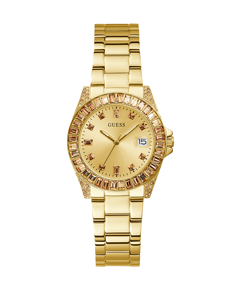 Guess Heiress Multifunction Diamonds Silver Dial Silver Steel Strap Watch for Women - GW0440L1