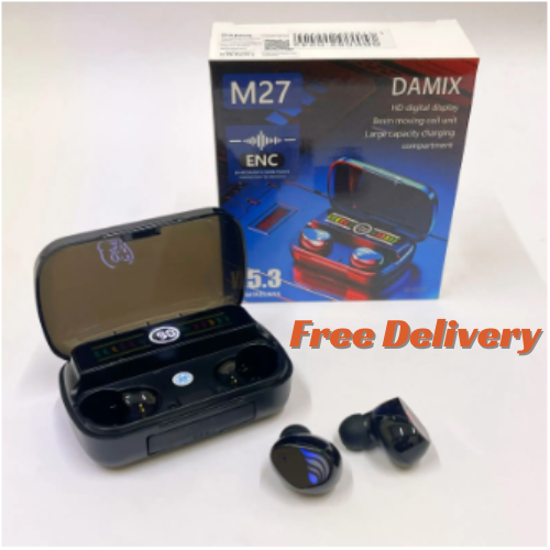 M27 Wireless Earbuds Bluetooth 5.1 TWS 3500mAh Power Bank Charging Box in Ear Earphones True Stereo Gaming Sports HiFi Headphones Headsets Microphone Airdots Premium Deep Bass Sound Clear Call