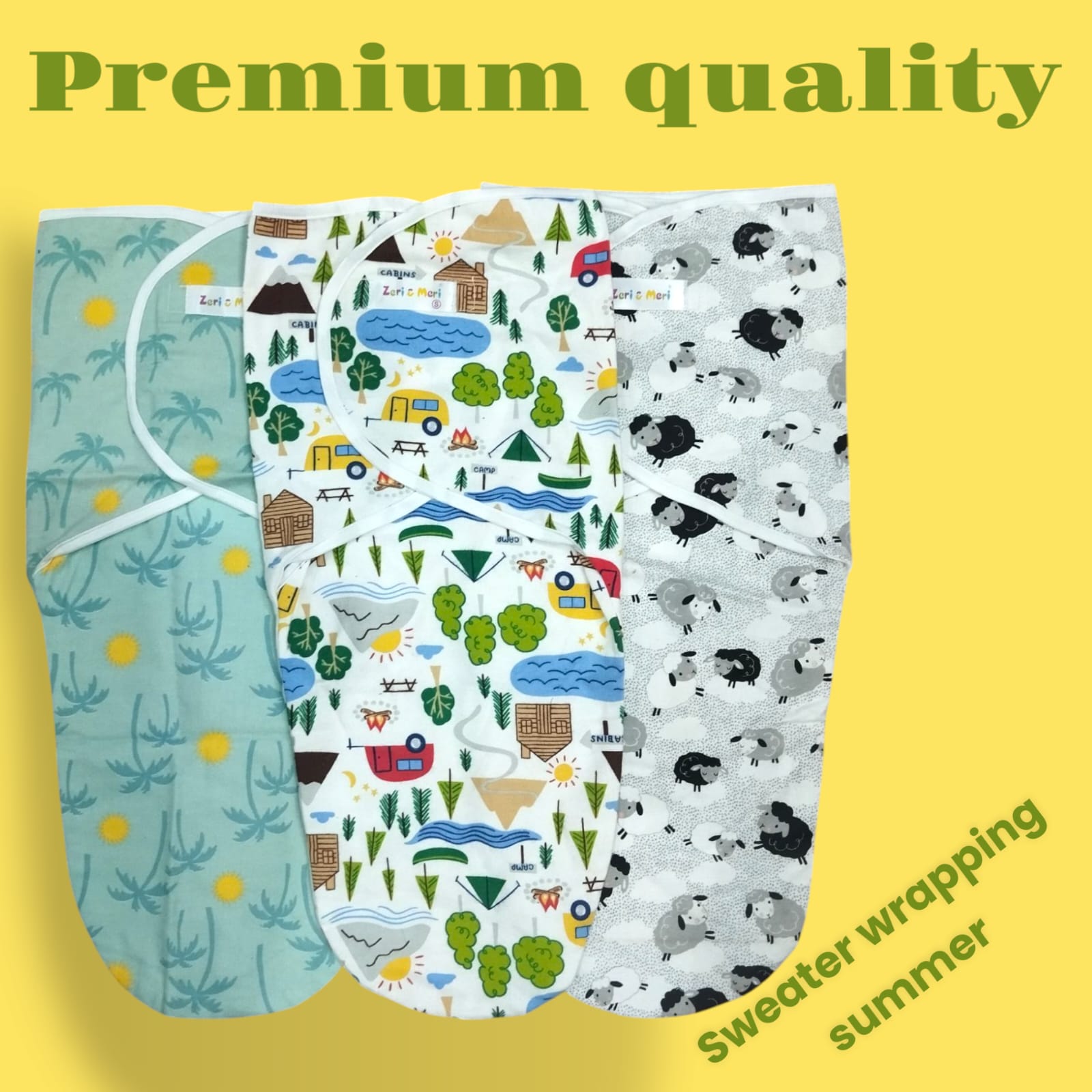 Premium Cotton Swaddle Blanket for 0-6 Months Baby, Breathable Soft Wrap with Fun Animal & Nature Designs