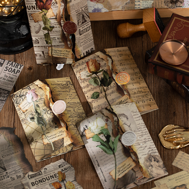 RHS Online 40PCS Old Burn Series Vintage Material Paper Package DIY ...