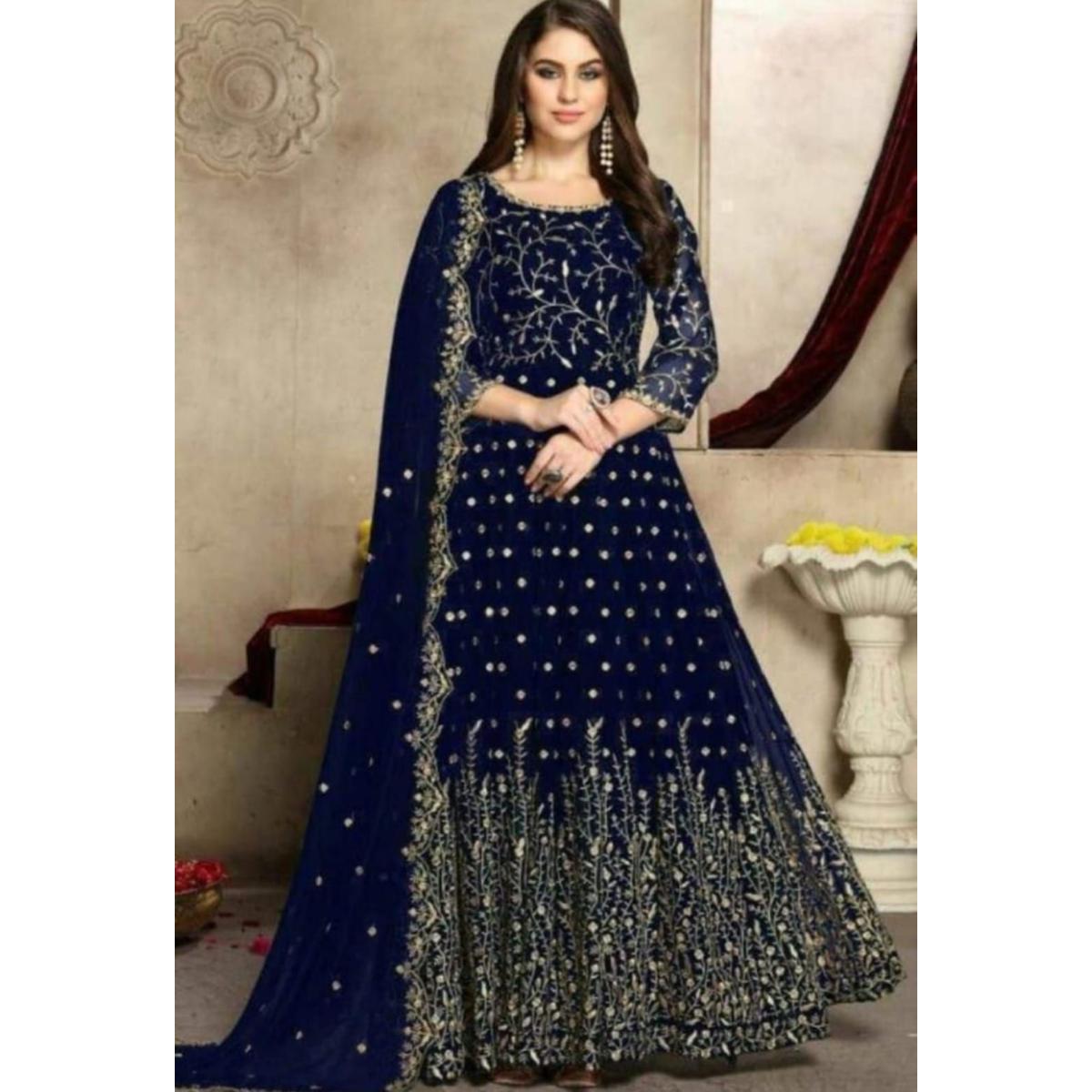 blair and serena blue and orange dresses Hiba Ajrak Chaadar main image 1