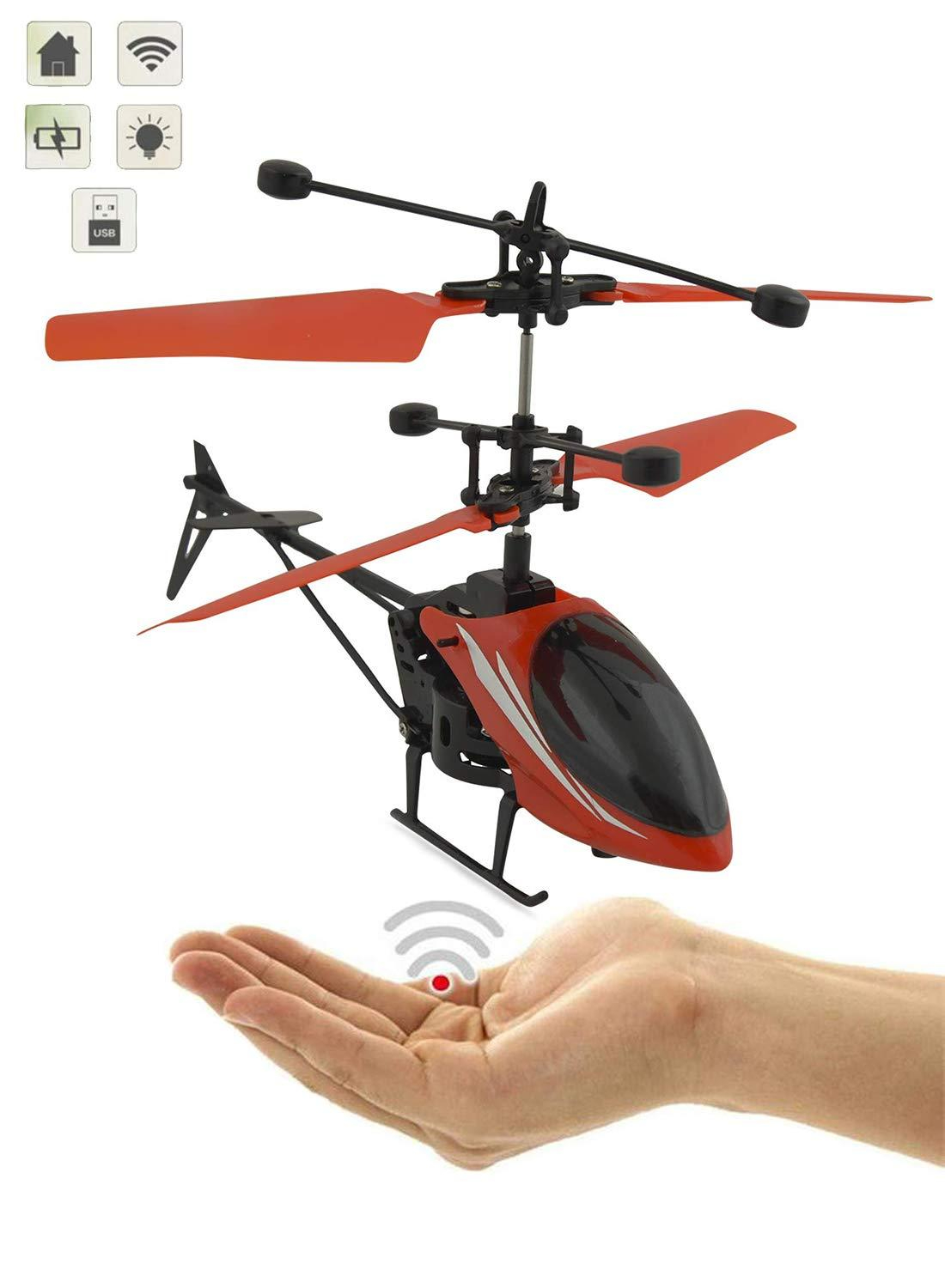 Good Quality Mini Infrared Induction Helicopter (without) Remote Control- Helicopter Aircraft Flashing Light Toy- Infrared Induction Flying Helicopter - Rechargeable (Best Gift For Kids)