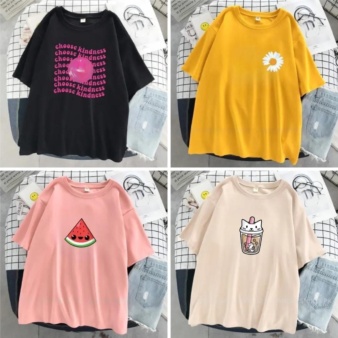 Collection Pack of 4 for Women Casual Summer Prints Random Colors Smooth Texture Sophisticated Style