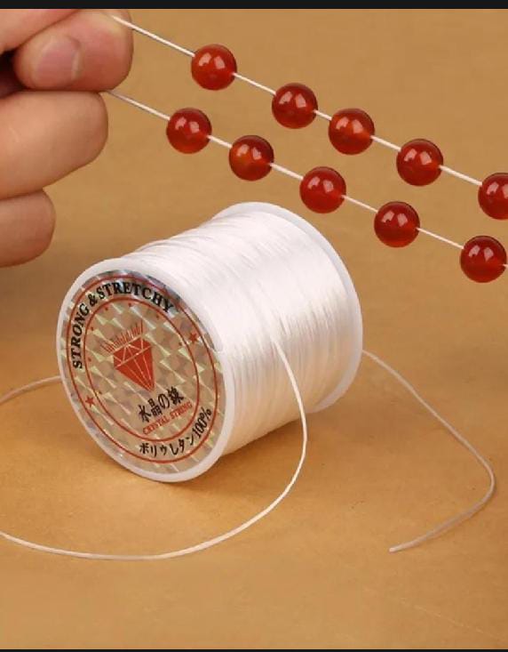 10 Yards White Stretchy Elastic Crystal String Cord – 0.5mm Beading Wire for Jewelry Making & Bracelets