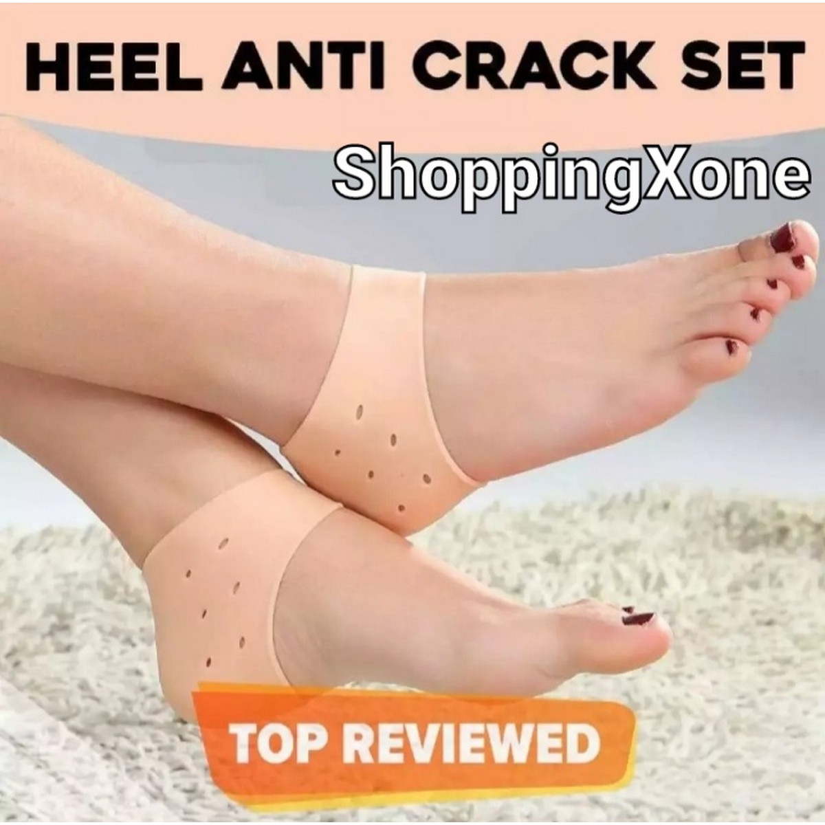 1 Pair Silicone Gel Heel Pad Socks for Pain Relief & Anti Crack Heel