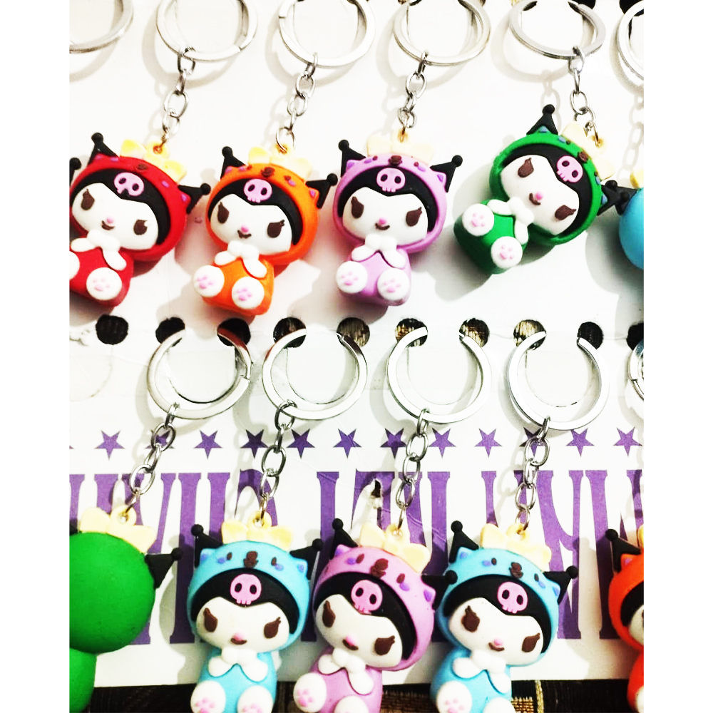 Sanrio Anime Keychains Hello Kitty Melody Kuromi Cinnamoroll Cartoon Dolls Action Figure Model Bags Pendant Keychain Car Keyring