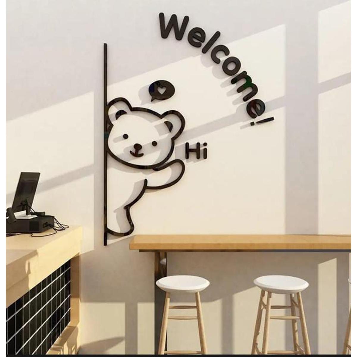 3D Wooden Wall Art Wall Décor Art for Home Room Decoration Items Trending Black MDF Wooden Panda Wall Art