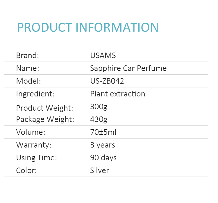 USAMS Saphire Car Perfume Air Freshener US-ZB042 19 5db15bc76072b609b224d4db69d8e7b4