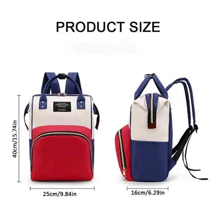 Large Capacity Mummy Bag for Baby Care – Multi Pocket Baby Diaper Bag & Travel Organizer for Moms (Random Color)