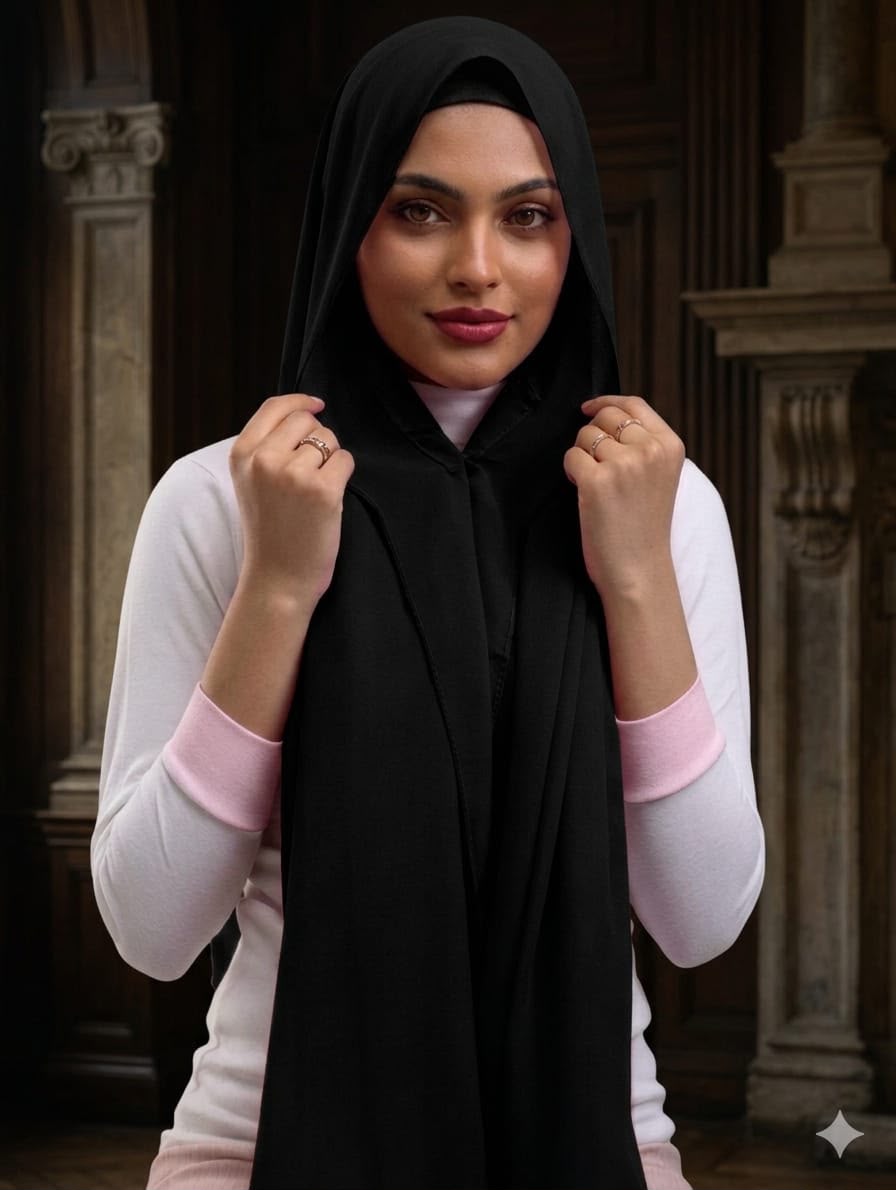 Magnet Scarf With Attach Under Cap Head Wraps Instant Chiffon Hijab Set 3-in-1 High Quality hijab World