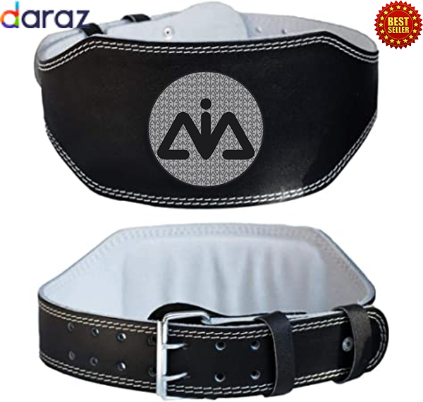 Fitness Weight Lifting Belt (4 Inches Wide) - Comfortable & Durable Pre Broken-in Genuine Leather - Great Lower Back & Lumbar Support for Squats, Deadlifts, Gym Workouts - for Men & Women