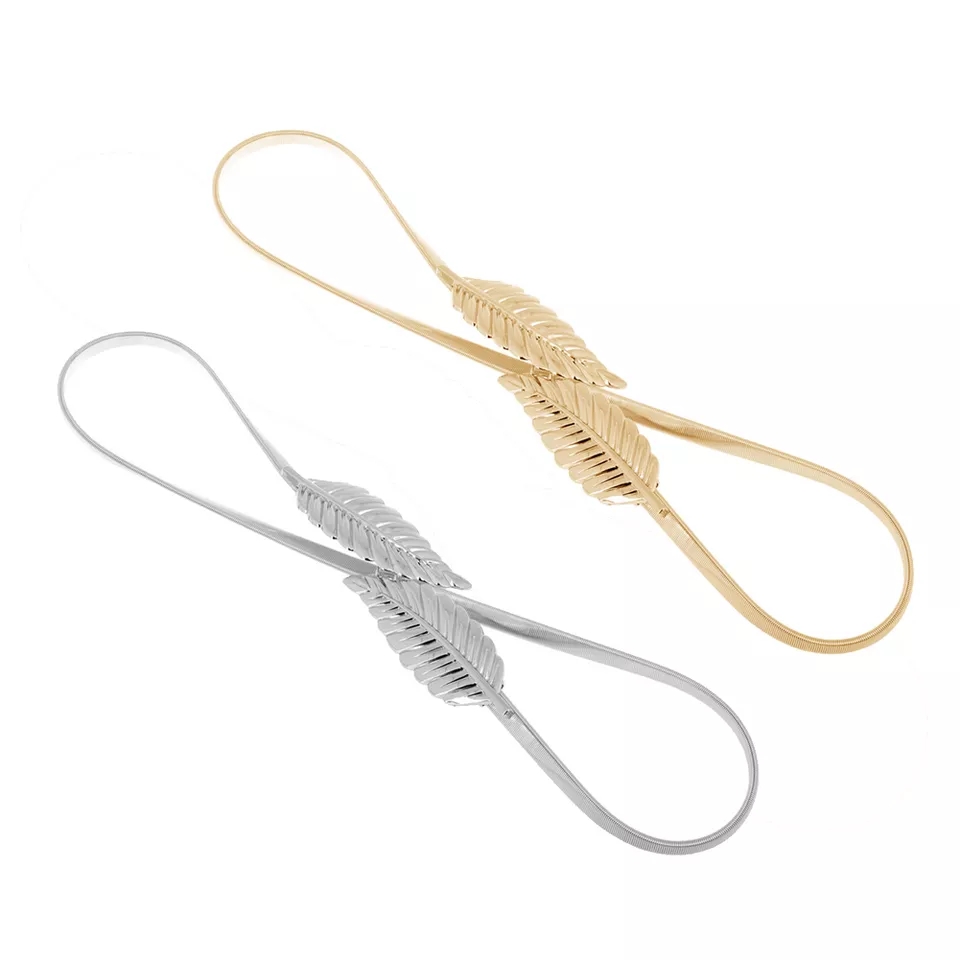 Ladies Cummerbund Women Elastic leaf belt Stretch skinny waist belt Flower leaf shape weddings designer females belt