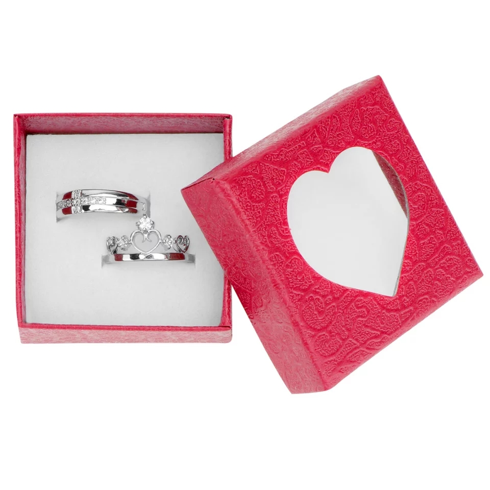 1 Set Couple Sell Adjustable Lovers Zircon Engagement Rings for Women Fashion Silver Color Wedding Rings