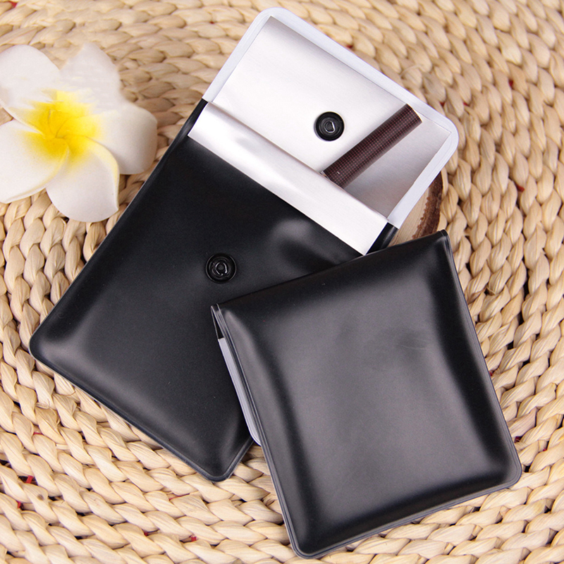 Black PVC Portable Ashtrays Pocket Outdoor Smoking Cigar Tobacco Ash