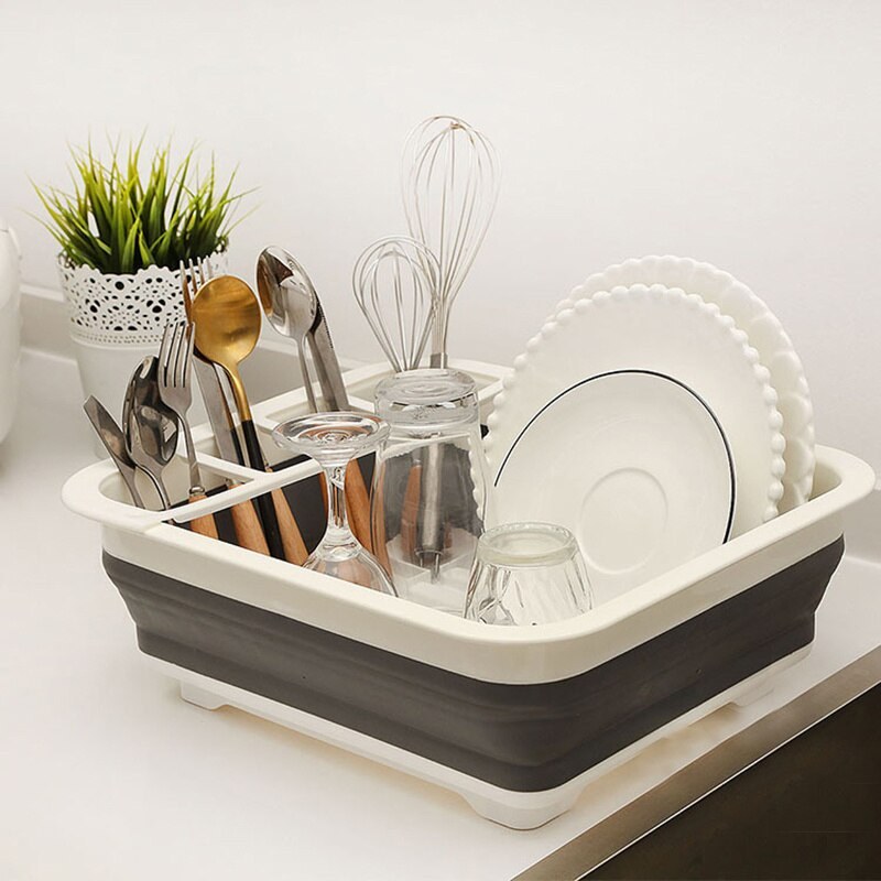 Collapsible Drying Dish Storage Rack Drainer Dinnerware Basket For Kitchen 【81OFF!】