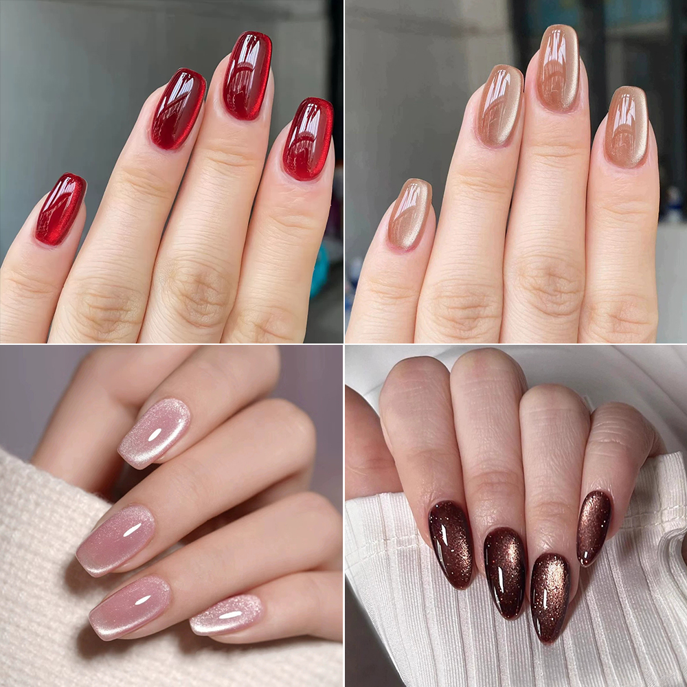 24/30pcs Artificial Nails, Cat Eye Nails, Cat's Eye Style Artificial Nail for Girl Woman, Stick on French Nails, Artificial press on Nails, Nails for Girls, Fake Nail
