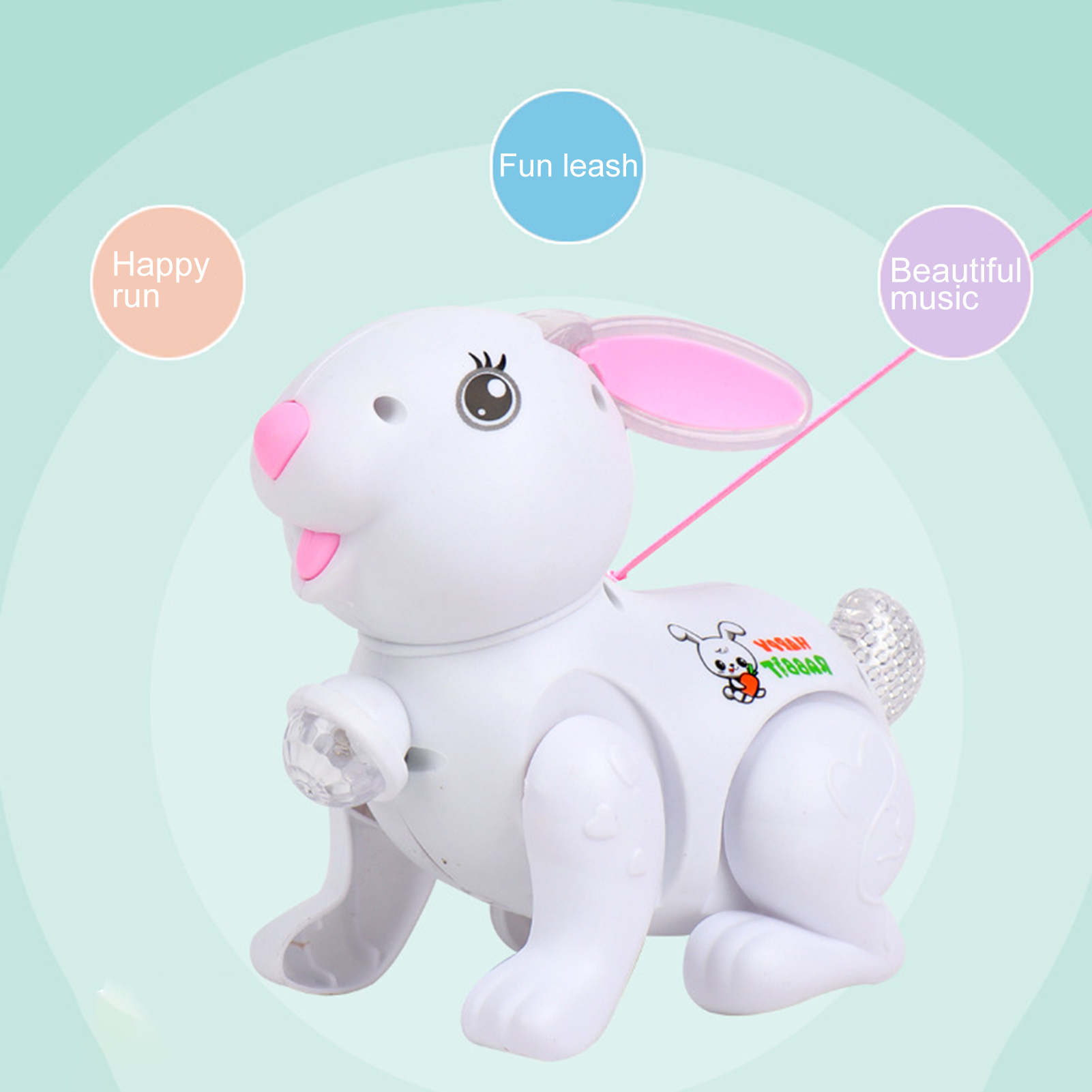 Electric Jumping Rabbit Toy- Attractive Jumping Hopping Rabbit Toy with Flash Light and Bunny Sound, Moving Animal Toys for Kids