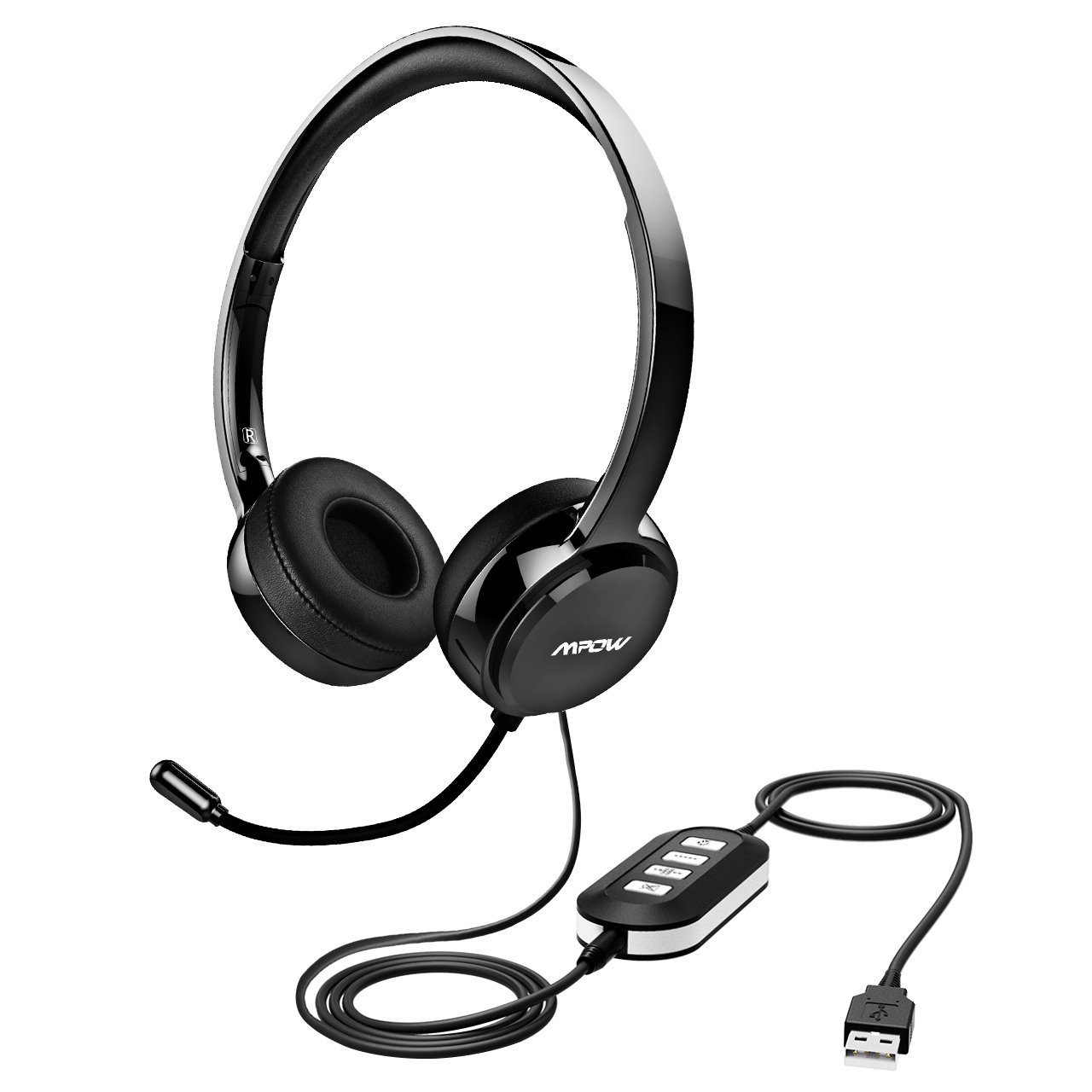 Mpow PA071A PC Headset, Multi-Use USB Headset \u0026 3.5mm Skype Headset Chat  Headset Office