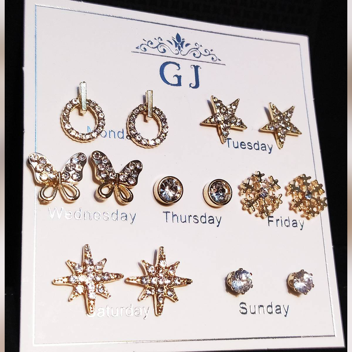 Elegant Jewellery Golden Pack Of Six Pairs Drop Earrings For Women FDS -098