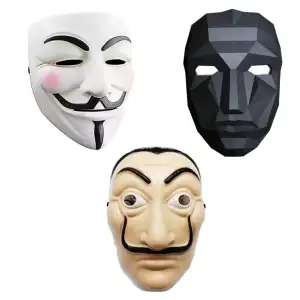 Anonymous Hacker V-vendetta Face Mask Adults Unisex Horror
