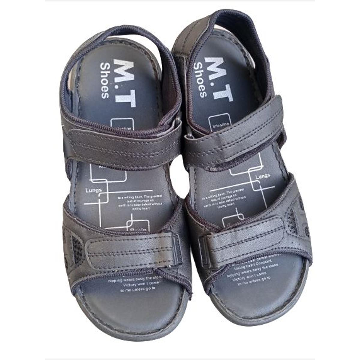 STYLISH DOUBLE STRIPE SOFT SANDALS FOR MEN BLACK and BROWN
