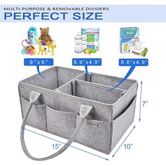 pack of 2 Baby diaper caddy organizer, Foldable storage bag, Portable storage basket with 10 pockets, New born baby accessories, Baby bags for mother