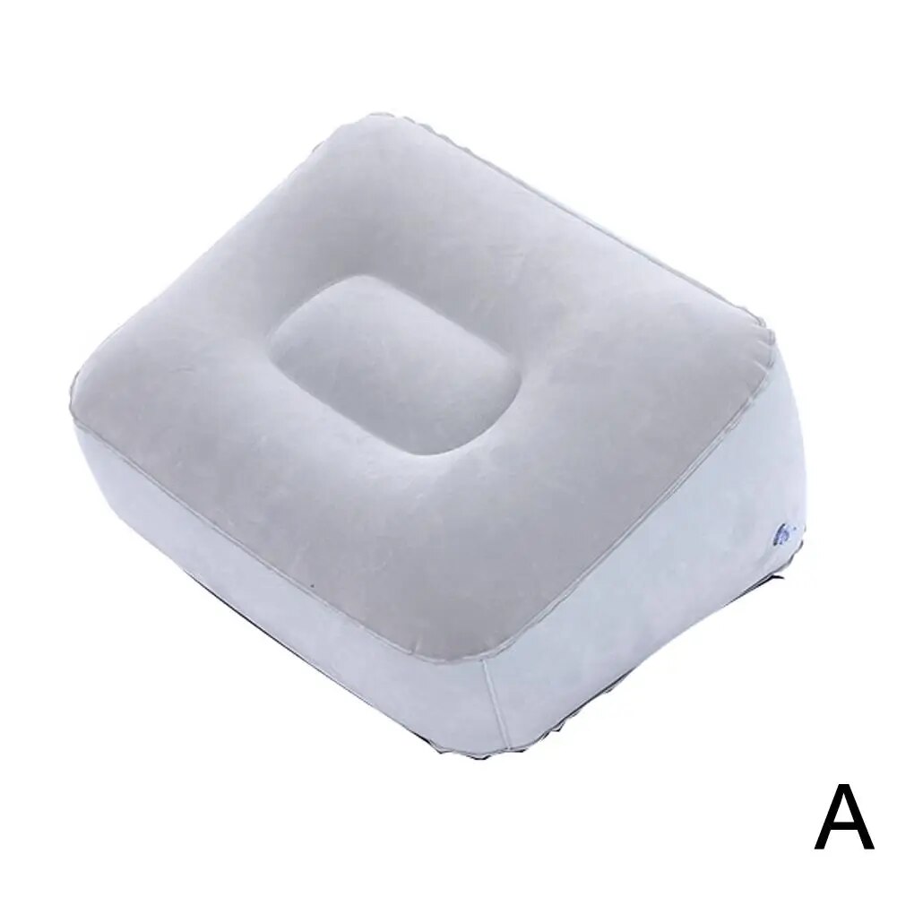 【HOT】 Portable Soft Footrest Pillow PVC Inflatable Foot Rest Folding