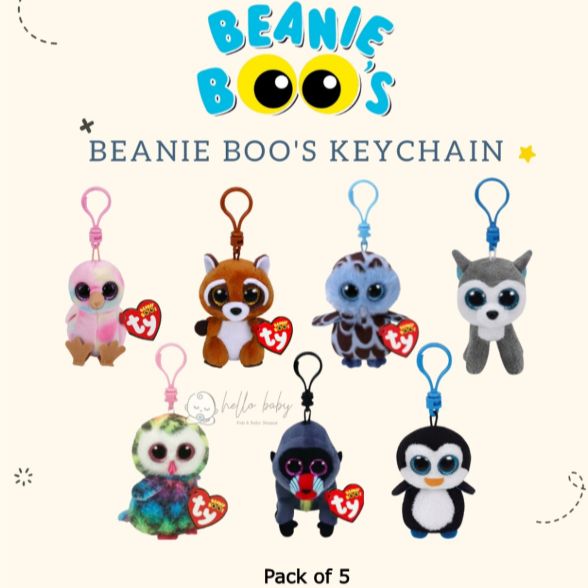 Ty Beanie Boos Mini Plush Key Clip 3 Inch | Cute Soft Stuffed Animal Keychain | Collectible Plush Toy for Kids Boys Girls | Backpack & Bag Charm Gift