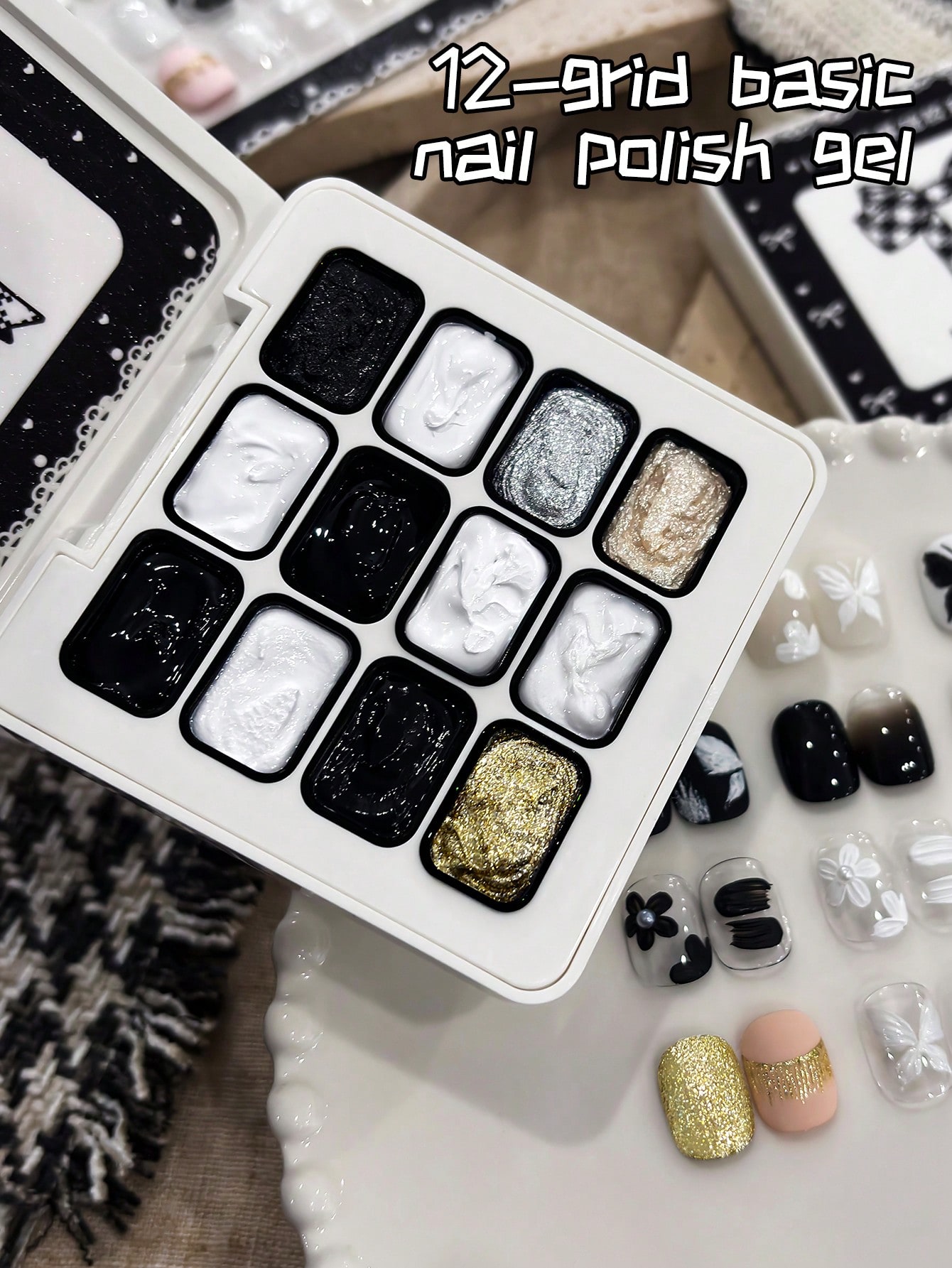 🌈 MORDDA 12 Colors Smudge High Pigment Semi Solid Patting Gel Nail Polish – Blooming Marble Nail Art UV/LED Gel for Salon & Home Use
