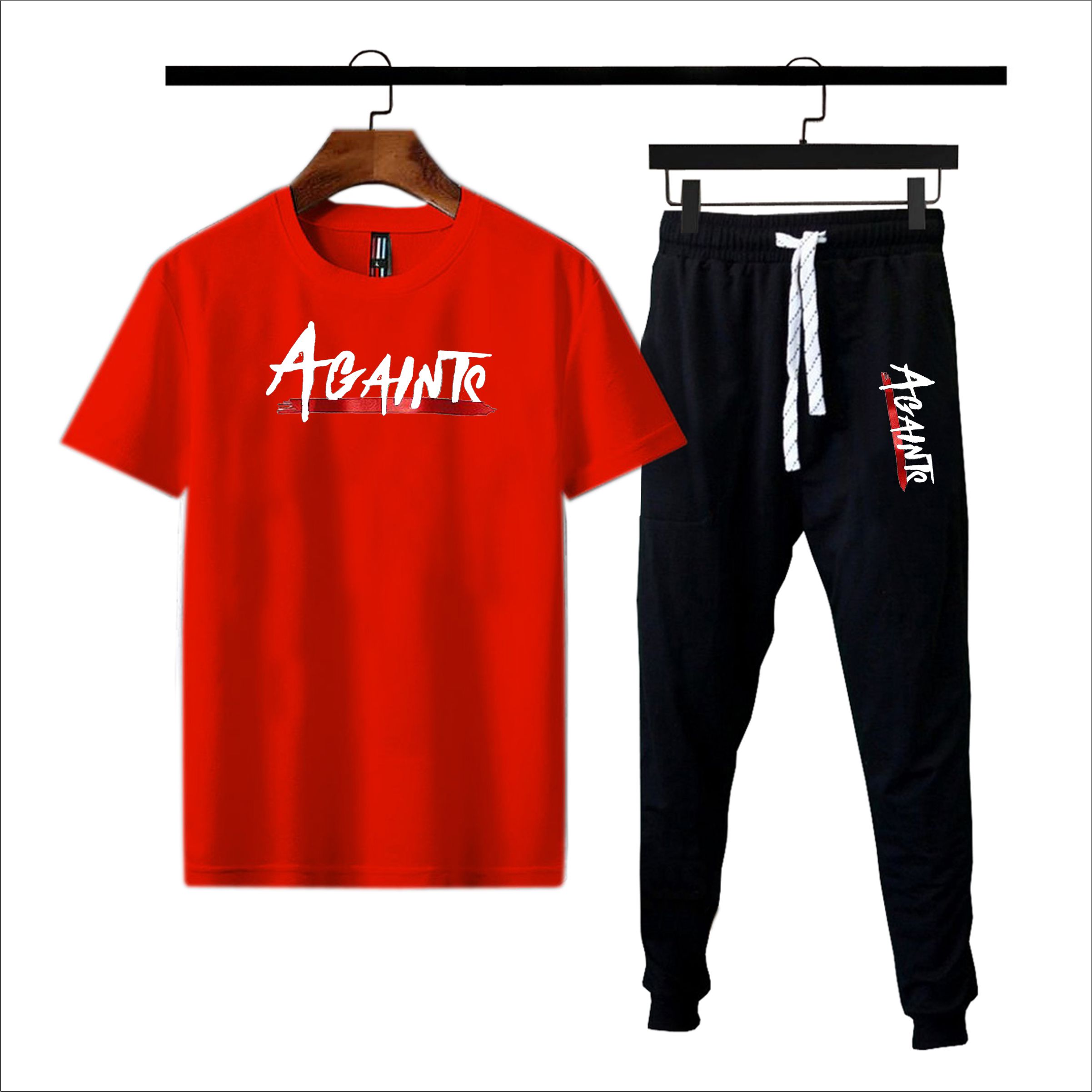 Againtr Printed Summer Tracksuit Trouser & T Shirt For Men