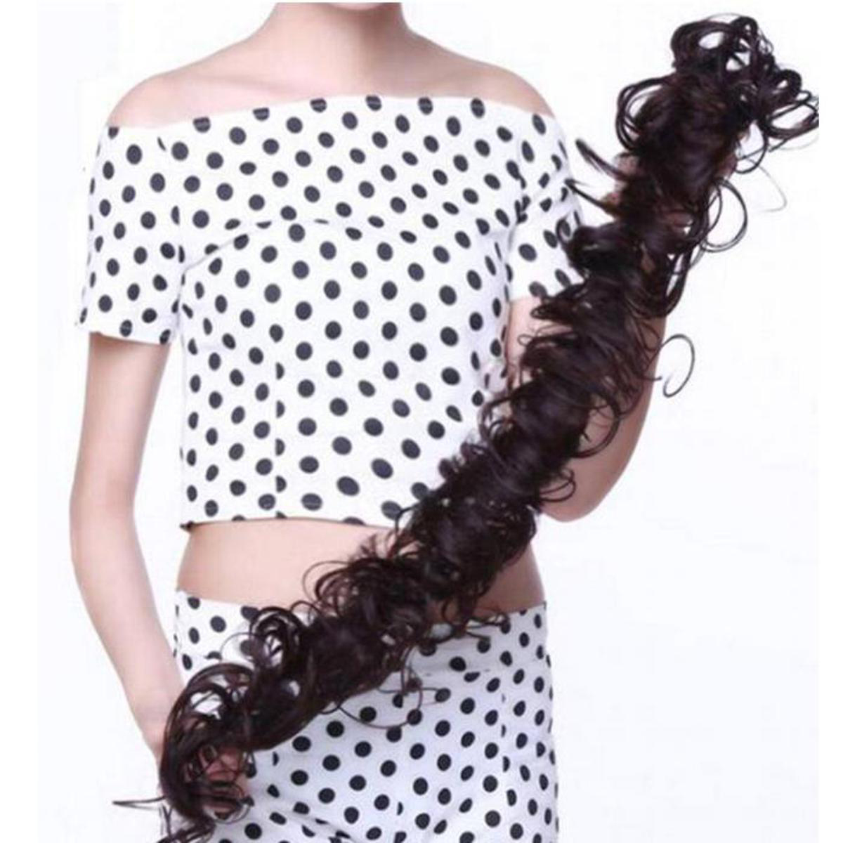 Synthetic Hair Bun Curly Chignon Hair Extension Headband Hair Style Donut Roller Headband