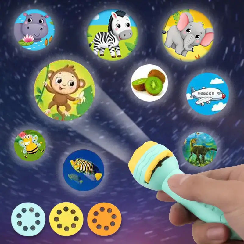 Projector Flashlight for Kids | Animal Picture Projection Torch | Bedtime Story & Educational Light Toy