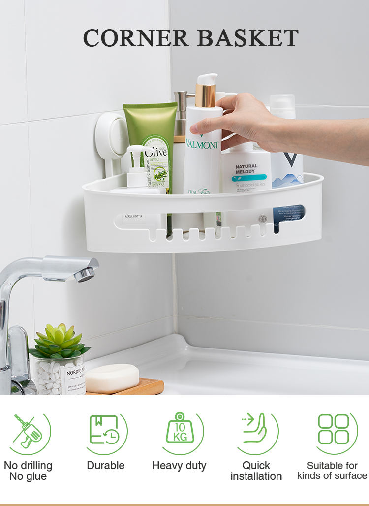 Nordic Bathroom Shelves Shower Basket Shelf Shampoo Holder Hanging Acc 豪華