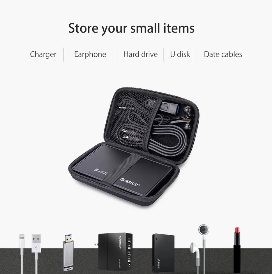 Orico 100% Original External Portable Hard Disk Drive Case - Black
