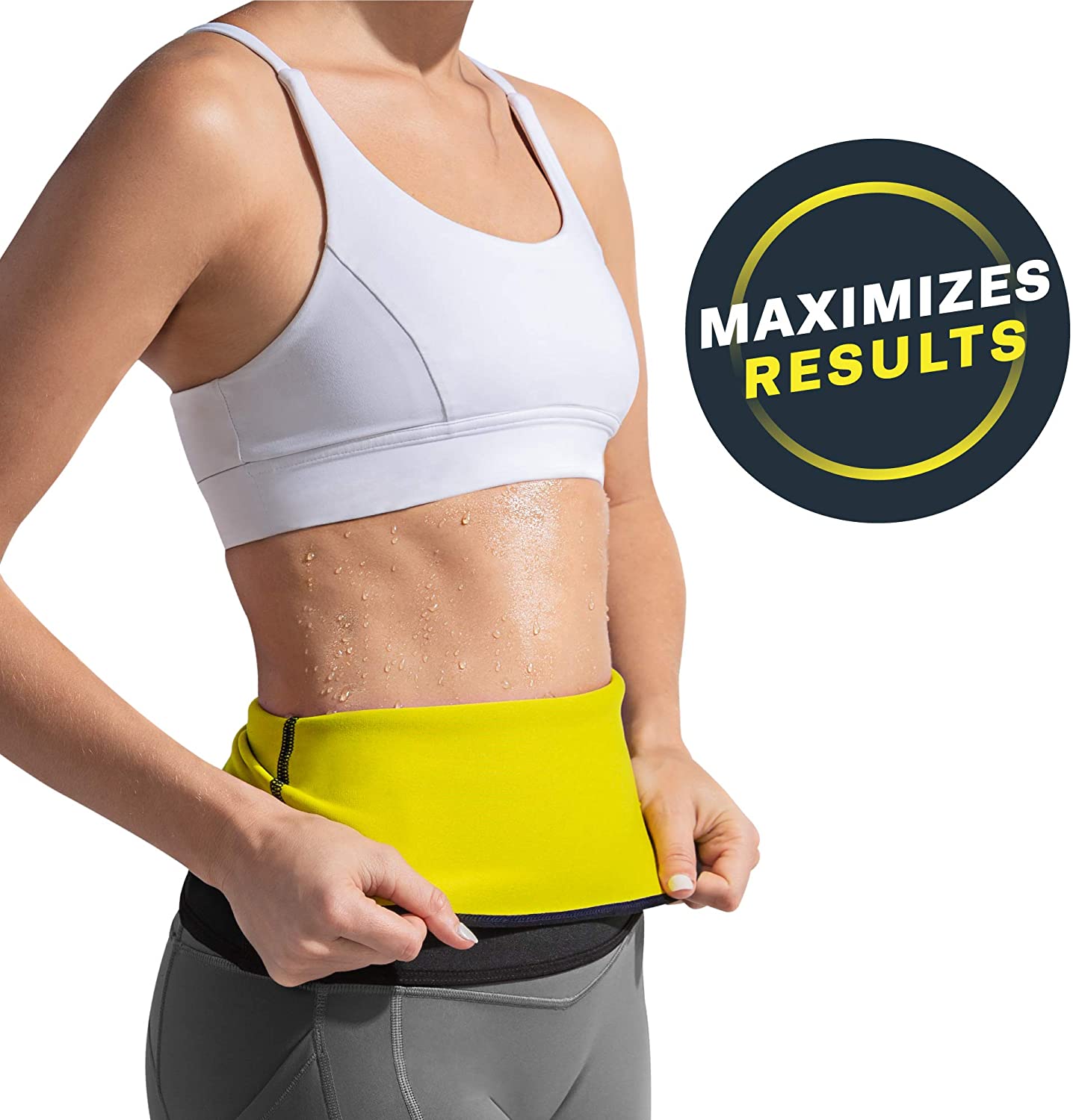 Hot Shaper Slimming Belt for Men & Women – Waist Trainer Sweat Belt, Adjustable Tummy Trimmer, Gym Workout Fat Burner & Back Support Shapewear