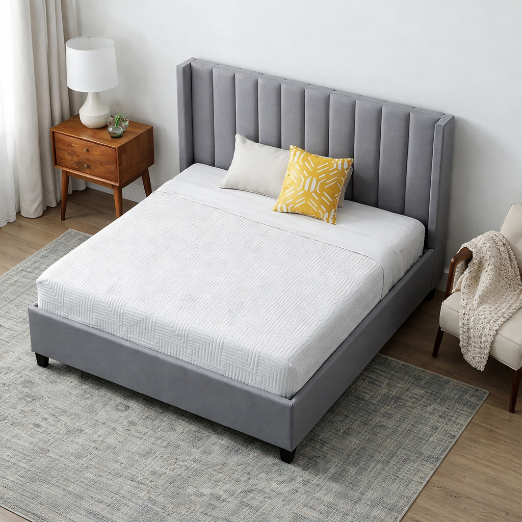 Affordable New  Design wooden Bed Set  without side table Furniture  for room / Wooden poshesh Beds For Bedroomn 6