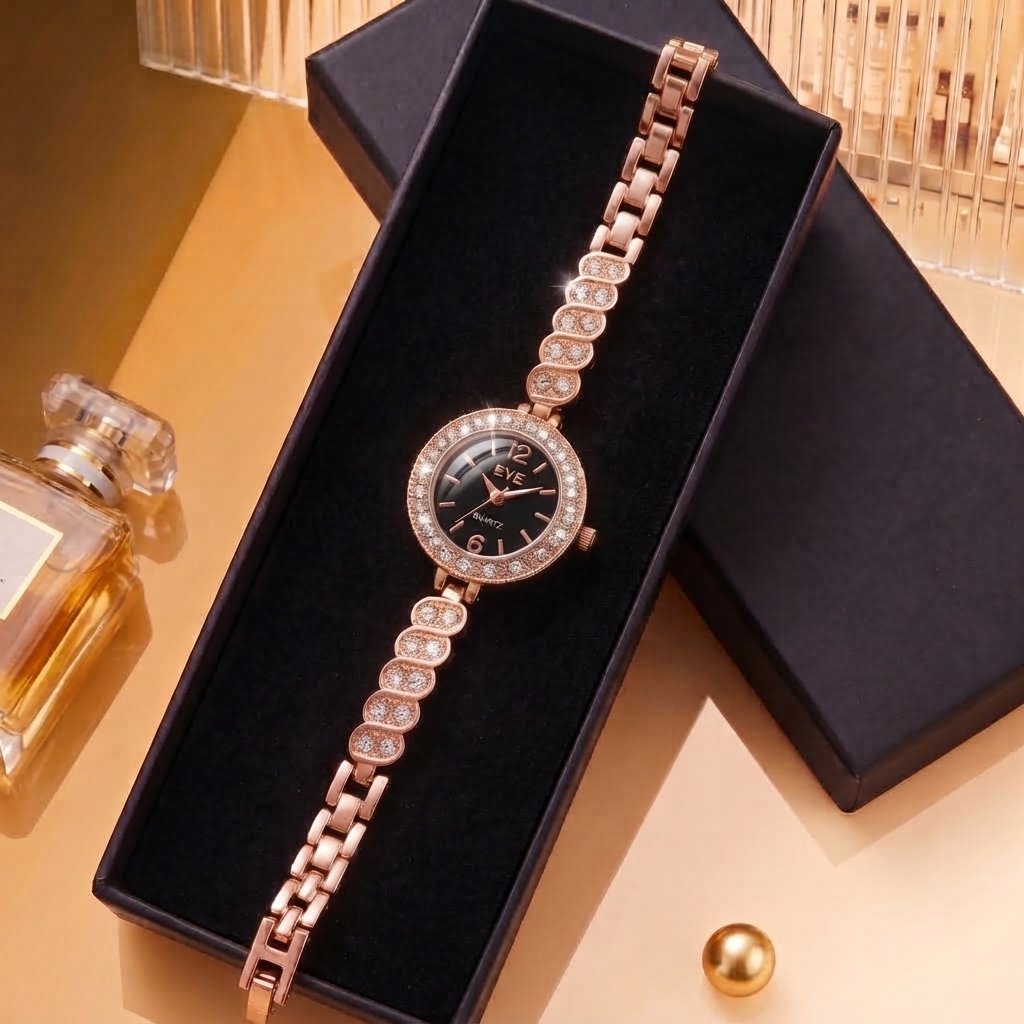 Elegant Bracelet Watch for Girls Women / Fancy Stylish Watches for Ladies Gift with Box / Round Dial and Exquisite Motifs