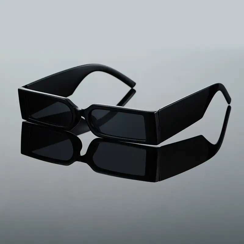 Men Square Plastic Frame Vintage Y2K Fashion Glasses Suitable for Street Snap Accessories